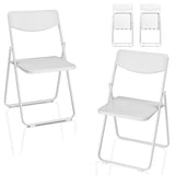 ZUN 4 Pack Plastic Folding Chairs, Lightweight Stackable Commercial Chairs, Portable Event Seats Indoor 57324327