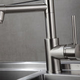 Kitchen Faucet with Pull Down Sprayer Brushed Nickel Stainless Steel Single Handle Kitchen Sink W1932P156130