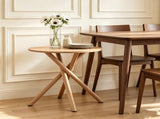 Modern Round Side Table with Crossed Metal Legs, 23.6" Small Accent End Table with Adjustable Feet, 48245922