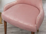 Lindale Contemporary Velvet Upholstered Nailhead Trim Accent Chair, Pink T2574P164506
