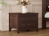 2-Drawer Nightstand for Bedroom, Mid Century Retro Bedside Table with Classic Design,Dark Walnut 59751432
