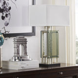 Modern Design Silver Finish 1pc Table Lamp for Nightstand End Table Sofa Table, Water Dancing Light B011P162534