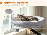 Gray ClampOn Desk Cat Bed Perch, 360&deg Rotatable Elevated Cat Bed with Removable Faux Fur Cover & 17317024