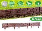 12PCS Stone Effect Garden Edging Flexible Landscape Border Fence PP Weather Resistant Decorative 13577149