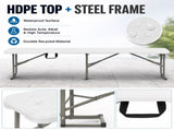 6 ft Portable Folding Bench, HDPE Plastic Indoor Outdoor Seat with Steel Frame, White, 1 Pack 90474763
