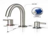 8-Inch Widespread Lavatory Faucet, 2-Handle 3-Hole with 360&deg Spout Vanity and Pop-Up Drain, 72809991