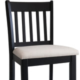 Casual Seating Black Finish Chairs Set of 2 Rubberwood Transitional Slatted Back Design Dining Room W2170140356