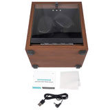 Wooden 3 Automatic Watch Winder, Black Walnut Grain Super Quiet Rotating Box Shaker, 4 Rotation 87862811
