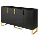 Modern sideboard with Four Doors, Metal handles & Legs and Adjustable Shelves Kitchen Cabinet 51001314