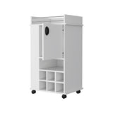 Allandale 1-Door Bar Cart with Wine Rack and Casters White B062111720