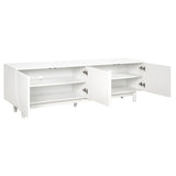 ZUN Graceful TV Stand with Arch Cabinets for TVs Up to 78'', Minimalist Entertainment Center with Solid 99147519