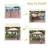 ZUN Outdoor 11x 11Ft Pop Up Gazebo Canopy With Removable Zipper Netting,2-Tier Soft Top Event W41932833