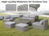 2pcs armless sofa 2pcs footstool 1pcs double sofa 1pcs coffee table with storage, gray 88703342