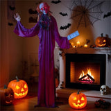 6ft Life-Size Animated Halloween Girl Prop - Eerie Book, Sound-Activated 42831267