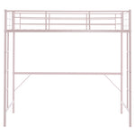 ZUN Twin Size Metal Loft Bed with Safety Guardrails & 2 Built-in Ladders, Loft Bunk Bed Frame for Teens 95102759