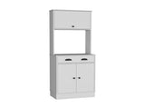 Apex Kitchen Pantry 66.3" H with Drawer, 2 Cabinets, and Microwave Stand, White B097P199736