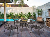 90*90*75cm Round Top Courtyard Cast Aluminum Table Bronze 20841145