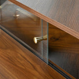 Corner Makeup Vanity Desk With Mirror & LED Lights, Modern Vanity Set With Mirror And Stool, N844P263663W