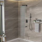 Shower System with Waterfall Tub Spout,12 Inch Ceiling Mount Square Shower System with Rough-in W124381948