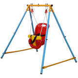 Baby Toddler Indoor/Outdoor Metal Swing Set with Safety Belt for Backyard 77307620