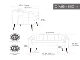 50.2'' Wide Upholstered Chenille Mini Loveseat Accent Couch, Modern Glam Small Settee with Metal W3118P397104
