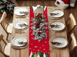 Christmas Table Runner 13x72 Inch, Xmas Trees Snowflakes Holiday Decorative Farmhouse Table 70768110