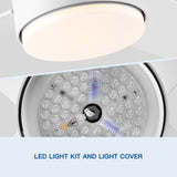 ZUN 44 In Intergrated LED Ceiling Fan Lighting with White ABS Blade W1367P182803