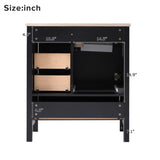 ZUN 30" Black Bathroom Vanity with Sink Combination Set, Bathroom Storage Cabinet with Soft Close Door, N729P177787B