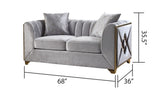 Velencia Modern Style Loveseat in Silver B009139137
