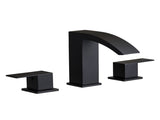 Bathroom Stainless Steel Faucets for Sink 3 Hole Matte Black 8 inch Widespread Bathroom Sink Faucet W1932P353511