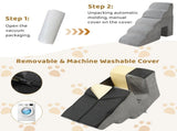 5 Step Pet Stairs for Dog,Cat Grey 07363262
