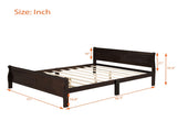 Full Size Wood Platform Bed with Headboard and Wooden Slat Support WF289141AAP