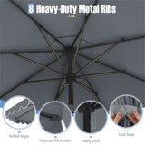 10 Feet Patio Umbrella with Crank Tilt Adjustment - Gray 50242694