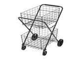 Shopping Cart,2 Layers Grocery Cart on Wheels,Foldable Utility Shopping Carts with Double Basket and 89283067