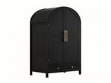 () Wardrobe with 2 Doors 1 Drawer and Rounded Top Design Particleboard 69144391