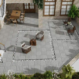 Patio Floor Tiles Pack of 11 WPC Wood-Plastic Composite Patio Deck Tiles DIY Interlocking Decking W206P201285