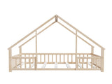 Full Size Floor Bed Triangle Roof Frame and Support Bed Slats, Montessori Kids Playhouse Bed 69568687