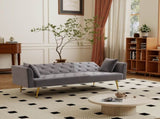 Modern convertible 72 inch foldable sleeper sofa with tufted, American retro style, made of gray W2353P399461