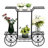 ZUN Paint Car Shape 6 Plant Stand Black 63180660