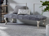 Decor Maxem Tufted Fabric Upholstered Bench Nailhead Trim , Gray T2574P164595