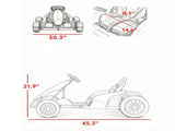 White 24V Electric Go-Kart Dual 150W Motors Adjustable Seat 11.2MPH High Speed Slow Start 5-Point 42176060