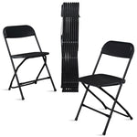 ZUN 10pcs Injection Molding Classic Garden Plastic Folding Chair Black 60667499