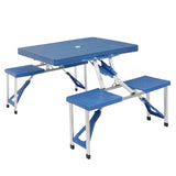 ZUN Siamese Folding Tables and Chairs-Plastic PS Thickening 64000523