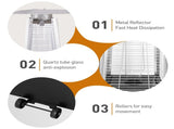Patio Heater 48,000 BTU Heaters for Patio Propane with Detachable Wheels, Protective Cover, 74289514