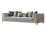 Contessa Modern Fabric Sofa with Gold Metal Arm Accents in Gray B009P466434