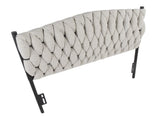 Twin Size Headboard in Black Metal and Cream Fabric B202P223761