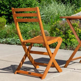 3-Piece Eucalyptus Bistro Set, Square, Natural Oil B046125052