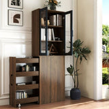 70.87" H Display Storage Cabinet , 4 Tier multi-functional pull-out multi-tier storage shelf & 2 W331P295246