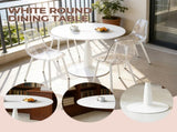 Round Tulip Dining Table for 2-4 Persons, 42. Inch Kitchen Table with Sturdy Golden Metal Pedestal W3766P456439