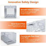 Heavy-Duty Live Animal Trap - 37x14x15 Inch Galvanized Mesh, Sensitive Pedal Trigger & Rear Release 83544288